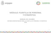 MÓDULO: PLANTILLA DE PERSONAL Y ESTADÍSTICA · mÓdulo: plantilla de personal y estadÍstica manual del usuario sistema administrador para la plantilla de personal y estadÍstica