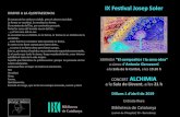 IX Festival Josep Soler - Biblioteca de CatalunyaALCHIMIA.pdf · 2019. 3. 26. · IX Festival Josep Soler XERRADA “El compositor i la seva obra” a càrrec d’Antonio Gervasoni