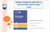 BASES CURRICULARES DE LA EDUCACIÓN PARVULARIA 2018....• Conjunto de fundamentos, objetivos de aprendizaje y orientaciones para el trabajo pedagógico con los párvulos. • Referente