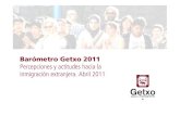 Barómetro Getxo 2011 · 2012. 4. 10. · Barómetro Getxo 2011. Percepciones y actitudes hacia la inmigración extranjera. Abril 2011 Estructura de la muestra por lugar de residencia,