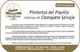 Ficha Tecnica y Comercial Conservas Chanquete2 · 2013. 6. 19. · Pimiento del piquillorojo o verde de Andosilla (Navarra) Relleno: chanquete salvaje 40%, leche, harina de trigo,