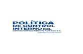 POLITICA CONTROL INTERNO 2018 CORTO - Imbanaco...basado en el riesgo, proporcionará aseguramiento sobre la eficacia de gobierno, gestión de riesgos y control interno a la alta dirección