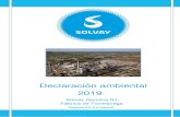 Declaración ambiental 2019 · 2020. 11. 20. · QUÍMICA, S.L., envía a la Consejería de Universidades e Investigación, Medio Ambiente y Política Social, solicitud para que el