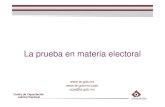 La prueba en materia electoral - IEM...Reglas sobre la prueba en materia electoral 2. Medios probatorios: Orozco 2006, 119-122 3. Resultado probatorio: • Ofrecerlas y aportarlas