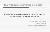 18a Trobada Matemàtica de la SCM · 2015. 11. 17. · ATRIBUCIÓN DE ESCAÑOS. LEY D’HONDT CAPÍTULO III. SISTEMA ELECTORAL .163 a) no se tienen en cuenta aquellas candidaturas