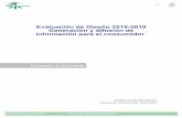 Evaluación de Diseño 2018-2019 Generación y difusión de … · 2019. 5. 14. · Generación y difusión de información para el consumidor€ Introducción La evaluación de la