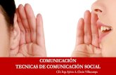 COMUNICACIÓN TECNICAS DE COMUNICACIÓN SOCIAL · 2018. 9. 4. · Tipos de Comunicación Verbal Oral Escrita No Verbal Visual Gestual Acústica Fática Catártica Informativa Persuasiva.