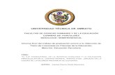 UNIVERSIDAD TÉCNICA DE AMBATO...Informe final del trabajo de graduación previo a la obtención de Título de Licenciada en Ciencias de la Educación, Mención: Educación Parvularia