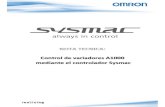 Control de variadores A1000 mediante el controlador Sysmachome.eu.omron.com/europe/www/es/VIPMarketPR.nsf... · 2017. 8. 14. · Los variadores de la serie A1000 no están incluidos