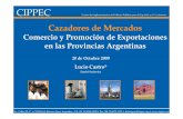 Cazadores de Mercados - Facultad de Ciencias Económicas...Cazadores de Mercados Comercio y Promoción de Exportaciones en las Provincias Argentinas 20 de Octubre 2009 Lucio Castro*