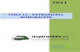TEMA12–EXTRANJERÍA. INMIGRACIÓN€¦ · Los extranjeros residentes en España podrán ser titulares del derecho de sufragio, en las elecciones municipales, en los términos establecidos