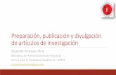 Preparación, publicación y divulgación · Preparación, publicación y divulgación de artículos de investigación Snejanka Penkova, Ph.D. Biblioteca de Administración de Empresas