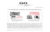 El lenguaje clásico de la arquitectura - Editorial GG · 2017. 3. 17. · El lenguaje clásico de la arquitectura Barcelona, enero 2017 · La arquitectura clásica es un lenguaje