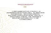 LINEAMIENTOS PARA LA ADMINISTRACIÓN DEL ALMACÉN … · 2020. 11. 24. · Lineamientos para la administración del Almacén General, inventarios, desincorporación, baja y destino