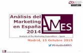 Madrid, 15 Octubre 2015 #EstudioAMES - IPMARK...Análisis del Marketing en España 2014 10 Publicidad, comunicación, promoción Inversión en precio (descuentos) Marca y Relación
