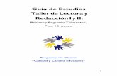 Guía de Estudios Taller de Lectura y Redacción I y II. · Plan 18 meses. Preparatoria Clazani “Calidad y Calidez educativa” ... (El Excélsior, México, D. F. 12 de mayo de
