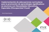 Implementación de adecuaciones curriculares para la...2019/03/11  · evaluación de adecuaciones curriculares para promover aprendizajes significativos con una alumna con NEE. Los