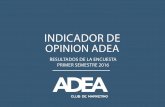 INDICADOR DE OPINION ADEA · 2018. 3. 16. · fin de un cuaderno de ruta estable a medio plazo. Falta de iniciativa en las administraciones y asociaciones empresariales. Falta de