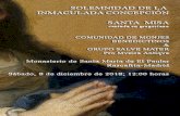 SOLEMNIDAD DE LA INMACULADA CONCEPCIÓN ......2018/12/08  · SOLEMNIDAD DE LA INMACULADA CONCEPCIÓN SANTA COMUNIDAD DE MONJES BENEDICTINOS GRUPO SALVE MATER Pro Mvsica Antiqva Monasterio