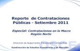 Reporte de Contrataciones Públicas - Setiembre 2011...Del total de contrataciones que ha realizado el Estado peruano en el periodo de Enero a setiembre de 2011, las modalidades de