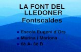 LA FONT DEL LLEDONER Fontscaldesescolesxesc.cat/documents/alumnes_pri/F_Tarragona_AP_Esc...ENTORN SOCIAL Passat La font del Lledoner, data de l’any 1874, a Fontscaldes, i situada
