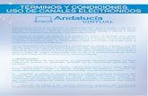 TÉRMINOS Y CONDICIONES - ANDALUCIA · y acepta que Cooperativa Andalucia Ltda., requiere, durante el proceso de registro la ... adelante las "Instrucciones Electrónicas") contenidos