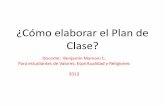 ¿Cómo elaborar el Plan de Clase?