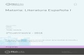 Materia: Literatura Española I