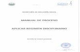 MANUAL DE PROCESO APLICAR REGIMEN DISCIPLINARIO