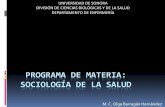 Materia: Sociología de la Salud - Universidad de Sonora
