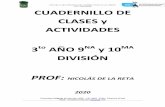 CUE: 180184500 CUADERNILLO DE CLASES y ACTIVIDADES