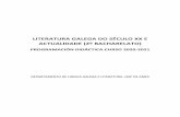 LITERATURA GALEGA DO SÉCULO XX E ACTUALIDADE (2º …