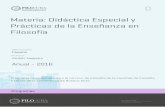 Materia: Didáctica Especial y Prácticas de la Enseñanza en ...