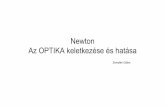 Newton Az OPTIKA keletkezése és hatása