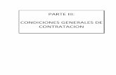PARTE III: CONDICIONES GENERALES DE CONTRATACION