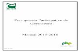 Presupuesto Participativo de Greensboro Manual 2015-2016