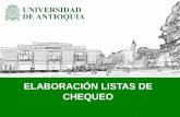 ELABORACIÓN LISTAS DE CHEQUEO - UdeA