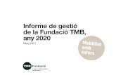 Informe de gestió de la Fundació TMB, any 2020