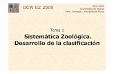 Tema 1 Sistemática Zoológica. Desarrollo de la clasificación