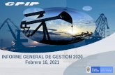 INFORME GENERAL DE GESTION 2020 Febrero 16, 2021