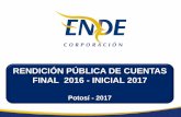 RENDICIÓN PÚBLICA DE CUENTAS FINAL 2016 - INICIAL 2017