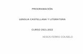 PROGRAMACIÓN LENGUA CASTELLANA Y LITERATURA