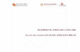 ELEMENTAL ENGLISH 1 ON LINE CLAVE DEL CURSO 22-ULIDC …