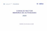 CONSEJO RECTOR MEMORIA DE ACTIVIDADES 2020