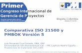 Comparativa ISO 21500 y PMBOK Versión 5