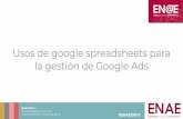 la gestión de Google Ads Usos de google spreadsheets para