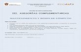 III. ASESORÍAS COMPLEMENTARIAS MANTENIMIENTO Y REDES DE ...
