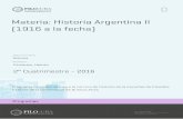 Materia: Historia Argentina II (1916 a la fecha)
