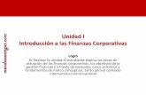 Unidad I Introducción a las Finanzas Corporativas