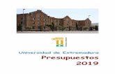 Universidad de Extremadura Presupuestos 2019